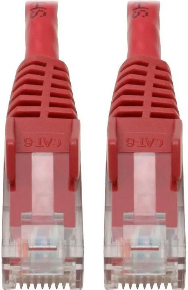 Alt view image 5 of 20 - Tripp Lite N201-06N-RD Premium Cat6 Gigabit Snagless Molded Utp Patch Cable, 24 Awg, 550 Mhz/1 Gbps (Rj45 M/M) , Red, 6 In. - Patch Cable - Rj-45 (M) To Rj-45 (M) - 5.9 In - Utp - Cat 6 - Ieee 802.3A
