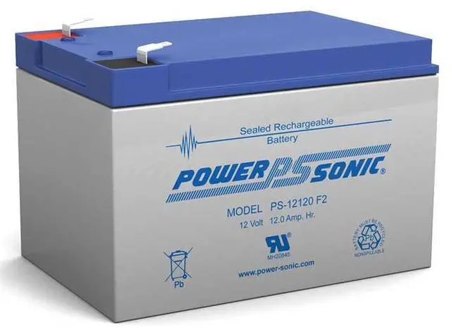 Alt view image 5 of 6 - Powersonic 12 Volt/12 Amp Hour Sealed Lead Acid Battery with F2 Terminals
