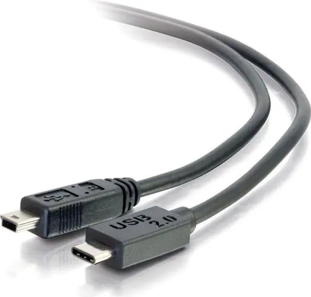 Alt view image 8 of 9 - C2G 28855 6FT USB 2.0 USB-C TO USB MINI-B CABLE M/M - BLACK
