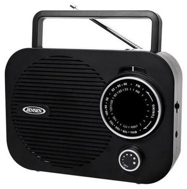Alt view image 4 of 9 - JENSEN Portable AM/FM Radio w/ Aux jack (black) MR-550-BK