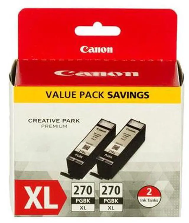 Alt view image 11 of 19 - Canon PGI-270 XL High Yield Ink Cartridge - Dual Pack - Pigmented Black