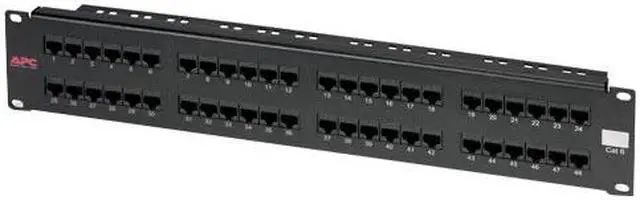 Main image of Siemon HD6-48 48-Port Cat6 Network Patch Panel, Flat 2U Black