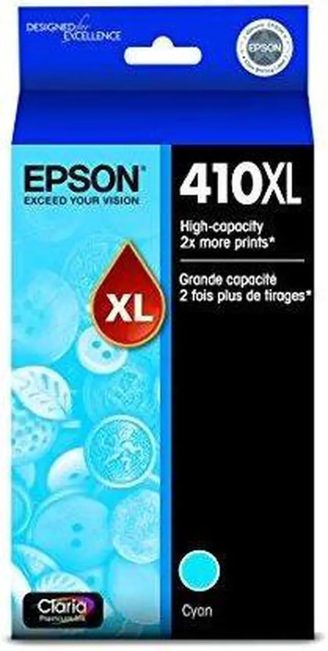 Alt view image 4 of 15 - Epson T410 Claria Premium High Capacity Cyan Ink Cartridge #T410X220S
