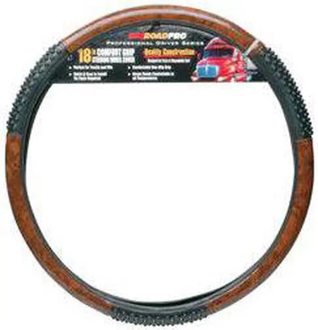 Main image of ROADPRO R RPSW-3003 18 COMFORT GRIP STEERING WHEEL COVER  BLACK WOOD GRAIN
