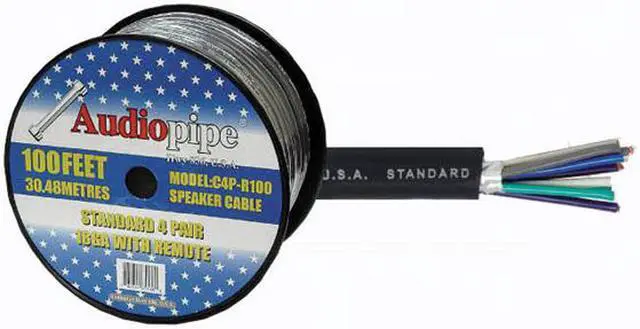 Alt view image 6 of 10 - Speed Cable Audiopipe 100' 9 Wire; 4Pr. Spkrs + Remote C4PR100