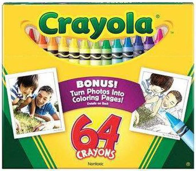 Alt view image 6 of 14 - Crayola Crayons 64-Pack with Built-In Sharpener