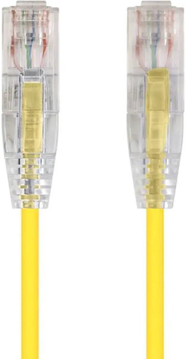 Alt view image 3 of 16 - Monoprice Cat6 Ethernet Patch Cable - 5 Feet - Yellow | Network Internet Cord - Snagless RJ45 Stranded 550MHz UTP CMR Riser Rated Pure Bare Copper Wire 28AWG - SlimRun Series