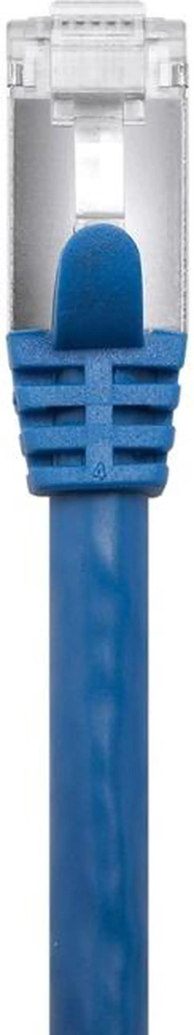 Alt view image 7 of 14 - Monoprice Cat7 Ethernet Patch Cable - 50 feet - Blue | Flexboot RJ45  Stranded  600Mhz  S/FTP  CMX  Pure Bare Copper Wire  26AWG   -  Entegrade Series