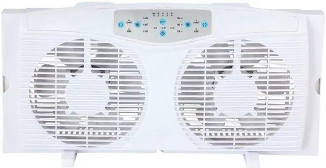 Alt view image 2 of 15 - Optimus F-5286 8 Reversible Twin Window Fan with Thermostat