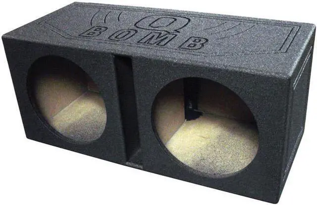 Alt view image 2 of 10 - QPower QBOMB12V Dual 12" Vented Ported Subwoofer Sub Box with Bedliner Spray