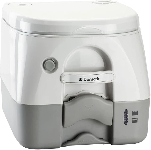 Alt view image 2 of 4 - Dometic Sanitation 974 Portable Toilet 2.6 Gallon - Grey With Brackets Portable Toilet