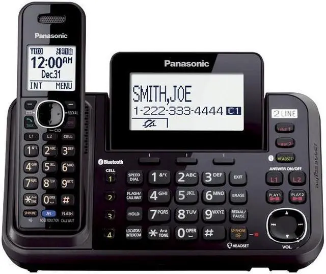 Alt view image 12 of 20 - Panasonic KX-TG9541B-N 1 Handset Cordless Phone