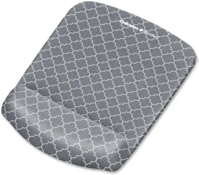 Alt view image 5 of 20 - Fellowes 9549701 PlushTouch Mouse Pad Wrist Rest with Microban - Gray Lattice