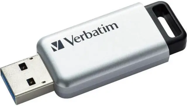 Alt view image 16 of 20 - Verbatim 64GB Store'n' Go Secure Pro USB 3.0 Flash Drive with AES 256 Hardware Encryption - Silver