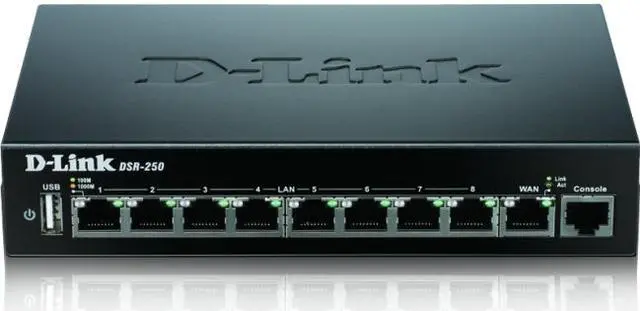 Alt view image 19 of 20 - D-LINK SYSTEMS DSR-250 WIRED SSL VPN ROUTER, 8 GIGABIT PORTS,  1 WAN. LIMITED LIFETIME WARRANTY.