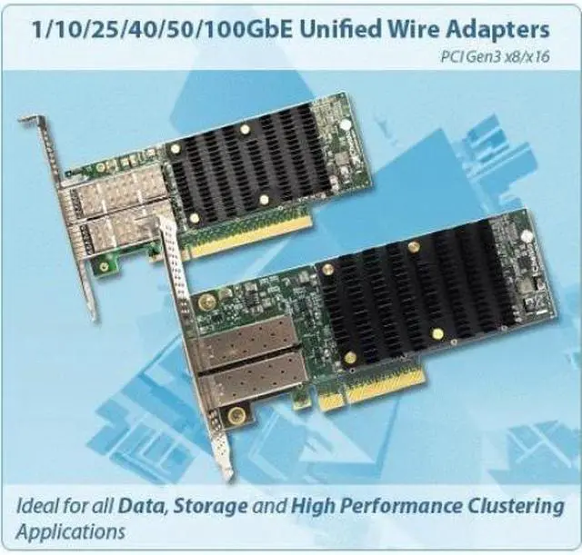 Alt view image 5 of 5 - Chelsio Communications - T62100-LP-CR - Chelsio T6 Dual Port 40G/50G/100GbE Adapter - PCI Express 3.0 x16 - 100 Gbit/s - 2 x Total Fibre Channel Port(s) - 2 x Total Expansion Slot(s) - QSFP28 -