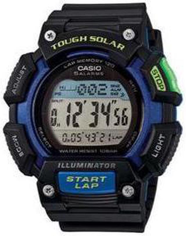 Men Casio Tough Solar Watch 3441 Stls110h-1b2 Black Negative Dial 5 Alarms  for sale online