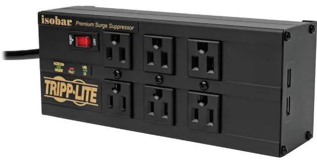 Alt view image 11 of 16 - TRIPP LITE IBAR6ULTRAUSBB 10.0 Feet 6 Outlets 3840 Joules Surge Protector