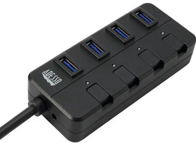 Alt view image 13 of 20 - Adesso AUH-3040 4 Port USB 3.0 Hub with Individual Power Switch