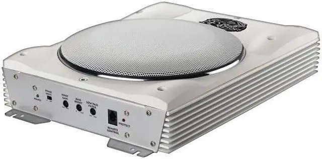 Alt view image 10 of 11 - Lanzar AQTB8 1000 Watt Slim Waterproof Amplified Marine Subwoofer System, White