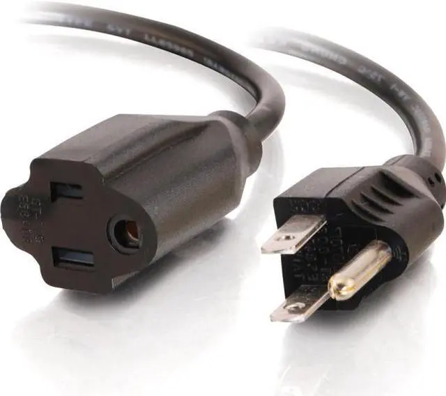 Main image of C2G 03115 18 AWG Outlet Saver Power Extension Cord - NEMA 5-15P to NEMA 5-15R, TAA Compliant, Black (6 Feet, 1.82 Meters)