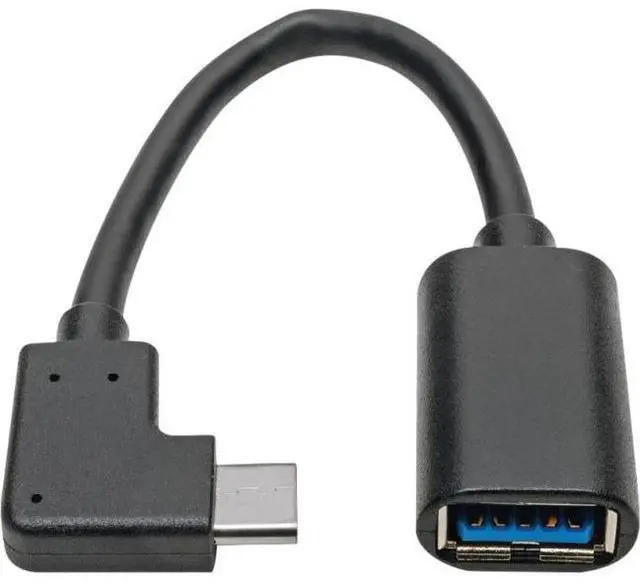 Alt view image 10 of 13 - Tripp Lite USB C to USB-A Cable Right Angle 3.1 5 Gbps USB Type C M/F 6in