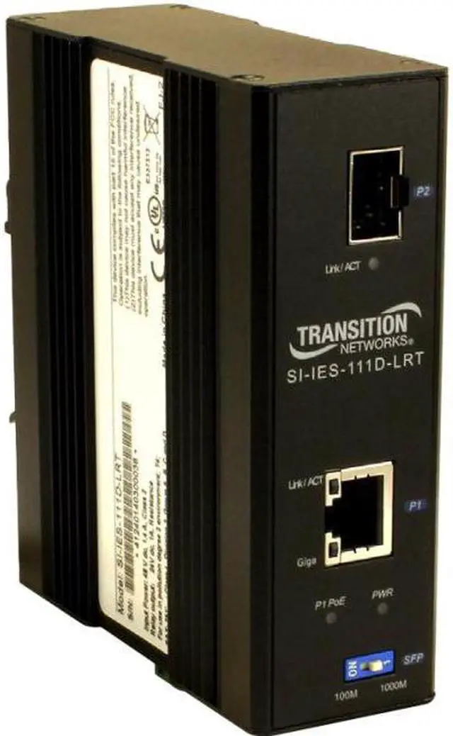 Alt view image 9 of 11 - TRANSITION NETWORKS SI-IES-111D-LRT HARDENED ETHERNET POE+ INJECTOR