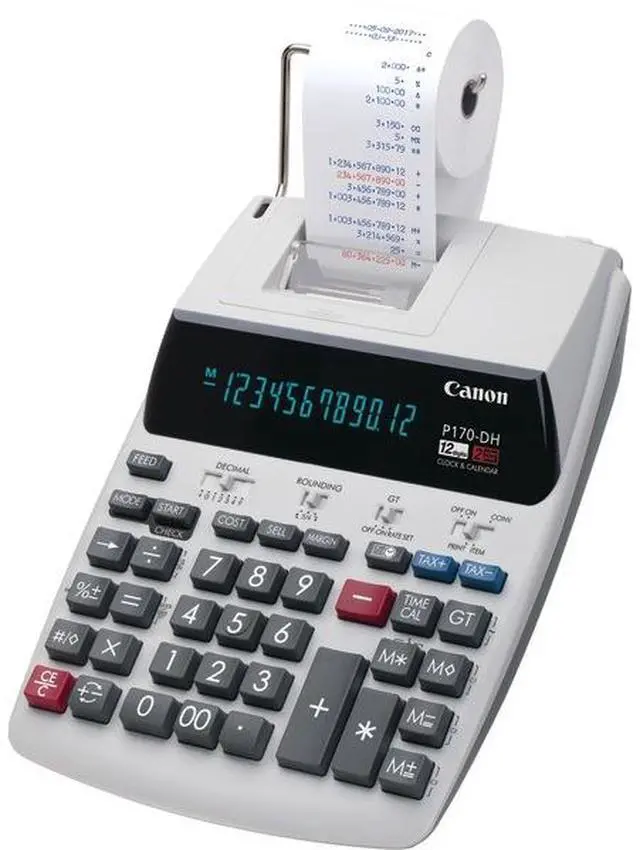 Alt view image 15 of 20 - Canon P170-DH-3 Printing Calculator Black/Red Print 2.3 Lines/Sec 2204C001