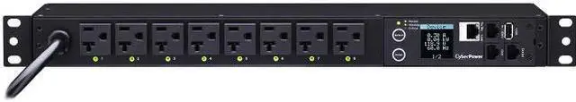 Main image of CYBERPOWER SYSTEMS (USA), INC. PDU41002 120V 8 OUTLET NEMA 12FT CORD 1U 3YR WTY