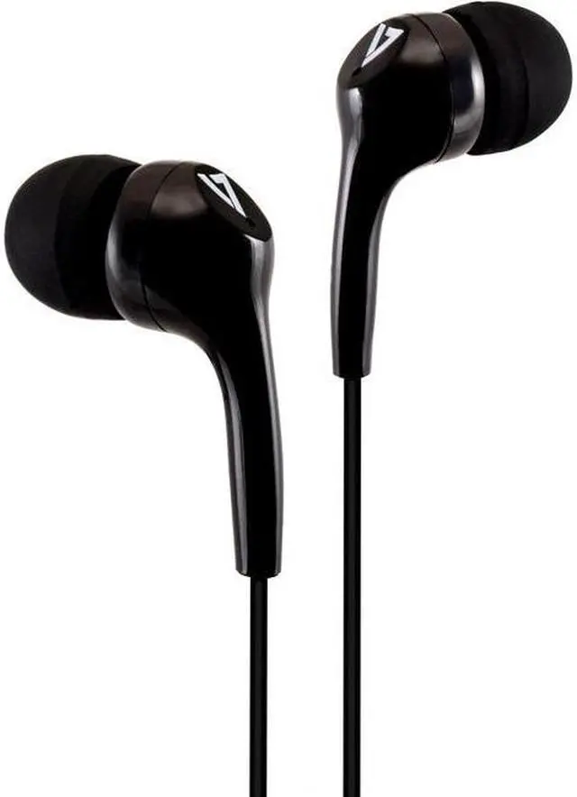Alt view image 4 of 10 - V7 HA105 Lightweight Stereo Earbuds - Black