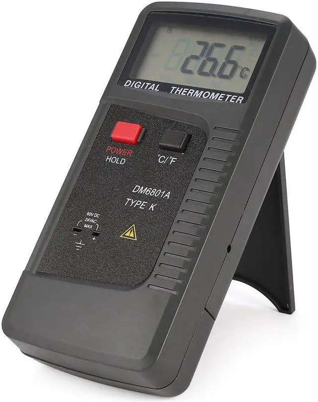 Alt view image 3 of 5 - DM6801A Digital Thermocouple Thermometer Contact Type Thermometer Dual-channel K/J Thermocouple Temperature Meter