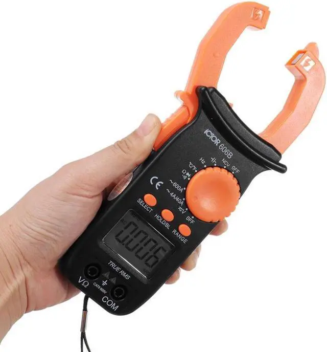 Alt view image 6 of 6 - 606B Clamp Multimeter Overload Protection Digital NCV Auto Off Data-Hold With LCD Display True RMS Tester Meter