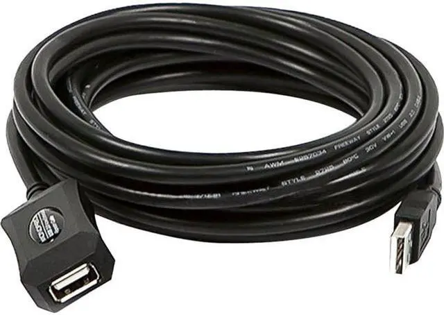 Alt view image 4 of 12 - Monoprice USB 2.0 Extension Cable - 16 Feet - Black | USB Type-A Male to Type-A Female, Active, 20/28AWG, Repeater, Kinect & PS3 Move Compatible