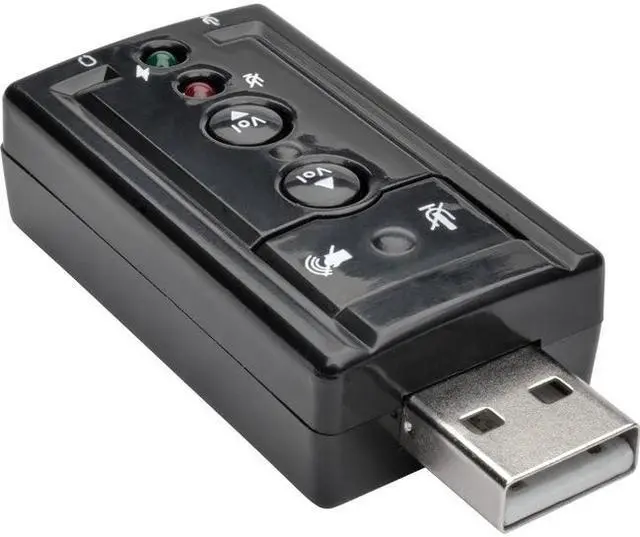 Alt view image 10 of 19 - Tripp Lite U237-001 USB External Sound Card Microphone Speaker Virtual 7.1 Channel