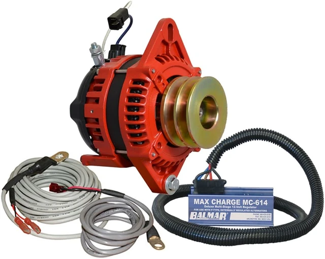 Main image of Balmar Alternator 1-2" Single Foot Dual V Pulley Regulator & Temp Sensor - 170A Kit - 12V