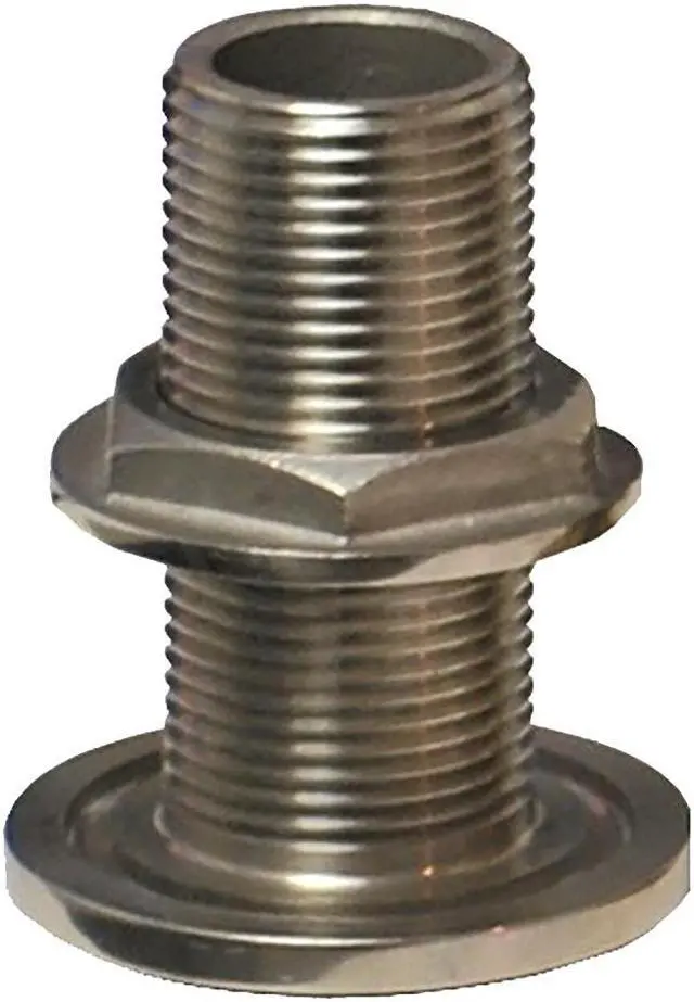 Alt view image 2 of 7 - GROCO 1-1/4" NPS NPT Combo Stainless Steel Thru-Hull Fitting w/Nut