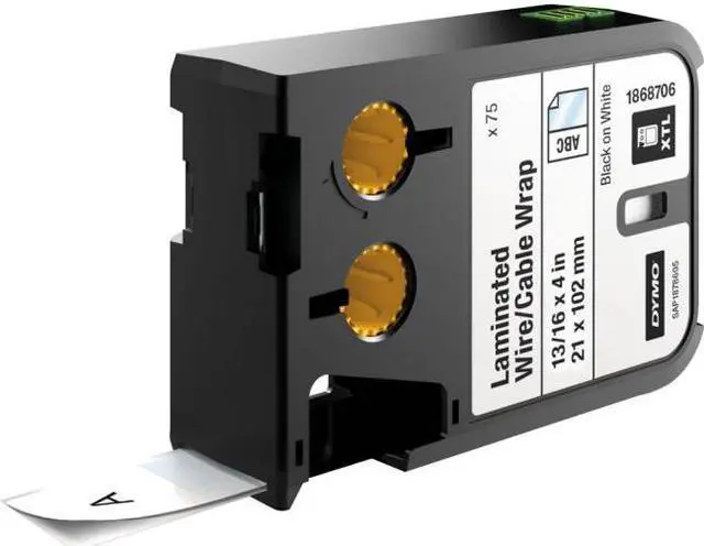 Alt view image 2 of 2 - Dymo XTL Laminated Wire/Cable Wrap, 13/16" x 4 - 75 Labels