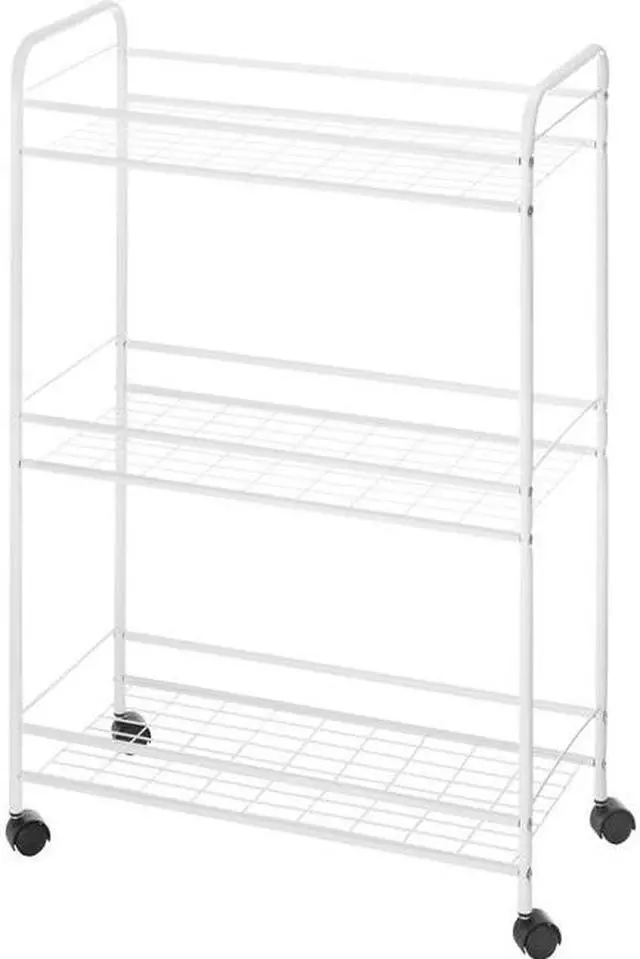 Alt view image 3 of 10 - WHITMOR 6023-6001 Household Cart Slim 3Tier Wht