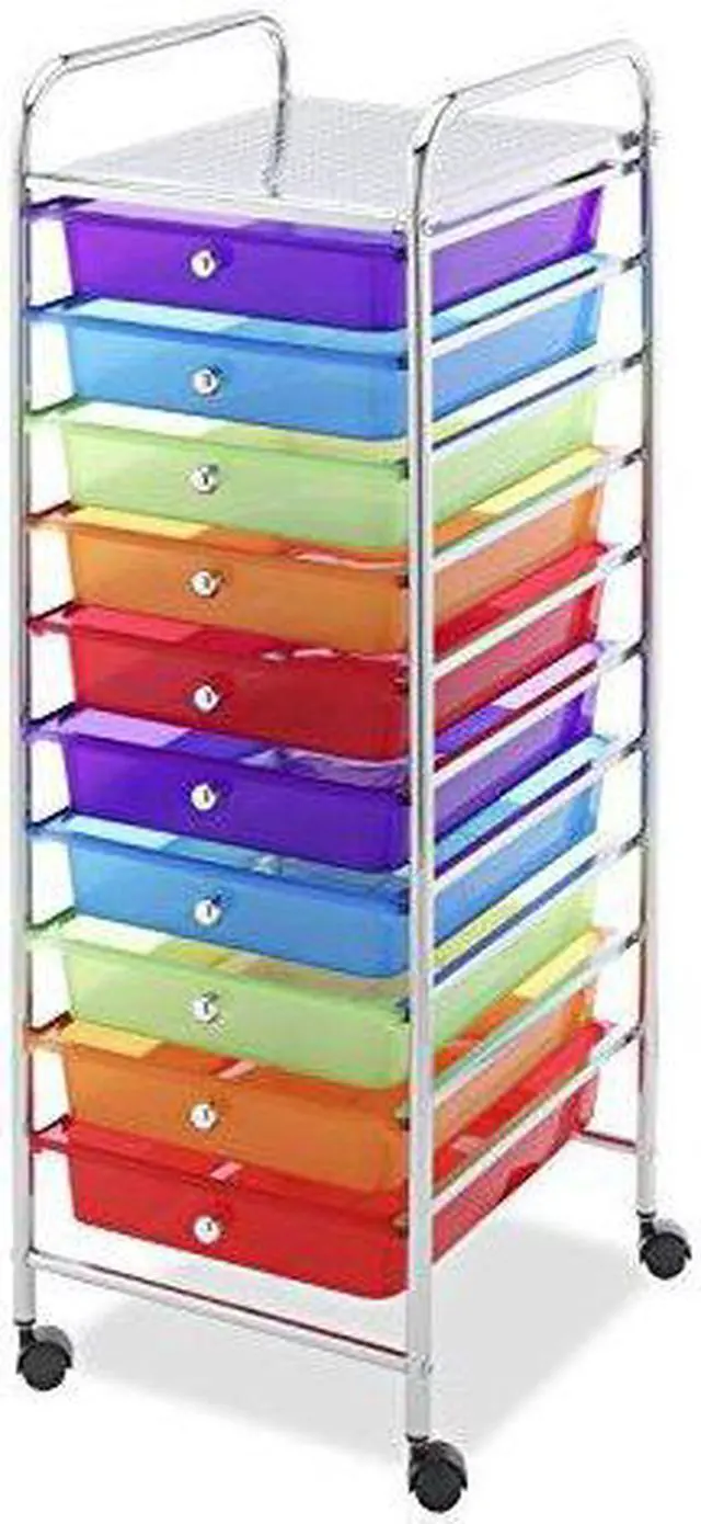 Alt view image 3 of 5 - WHITMOR 6049-7060-BB 10 Drawer Cart Multi Color