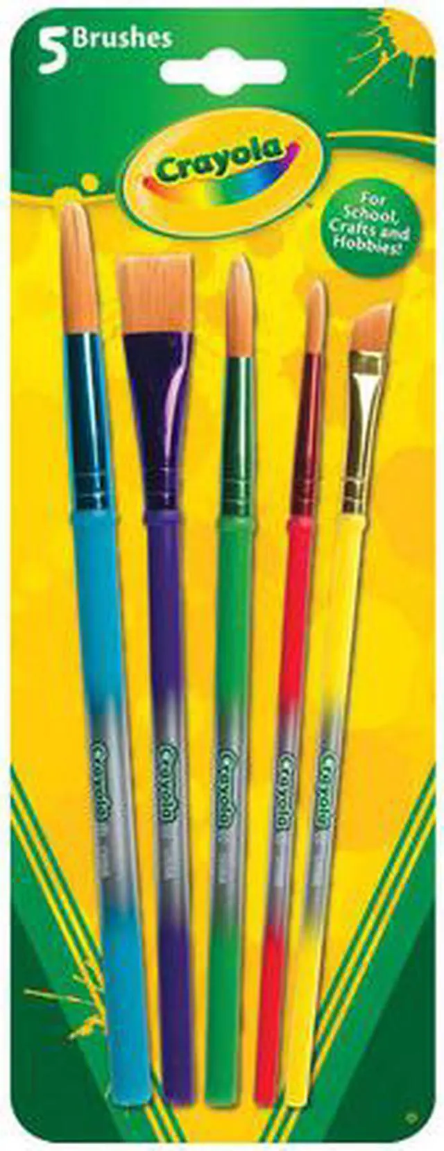 Alt view image 5 of 20 - Crayola Llc 05-3506 5 Pack Assorted Colors Crayola Paint Brush Set