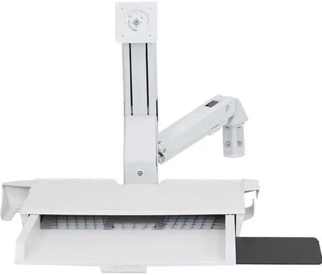Alt view image 3 of 9 - Ergotron StyleView Sit-Stand Combo Arm with Worksurface - Mounting kit ( mouse holder, wrist rest, bar code scanner holder, VESA adapter, wall mount bracket, keyboard tray, flat horizontal surface bas