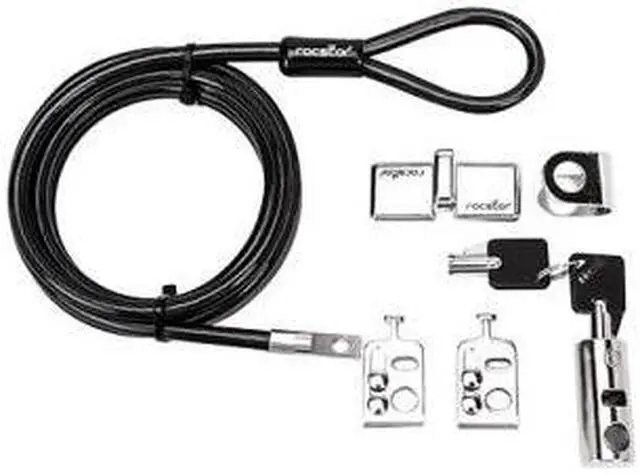 Alt view image 3 of 7 - Rocstor Y10C181-B1 Rocbolt Desktop Lock Kit Locking Security Kit With 8Ft Cable