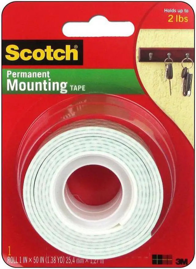 Alt view image 10 of 18 - 3M Mounting Tape Holds 2 lb. 1"x50" White 114