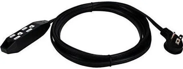 Alt view image 4 of 14 - Qvs 3-Outlet 3-Prong 10Ft Right-Angle Flat Power Extension Cord
