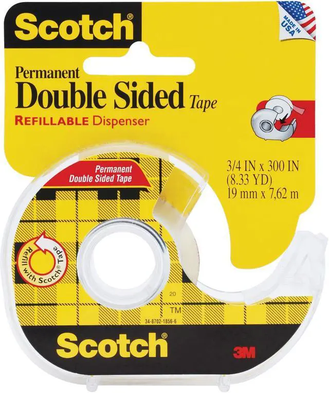 Alt view image 8 of 8 - 3M MMM237 Doubte-Sided Tape- Permanent- .75in.x300in.- Transparent
