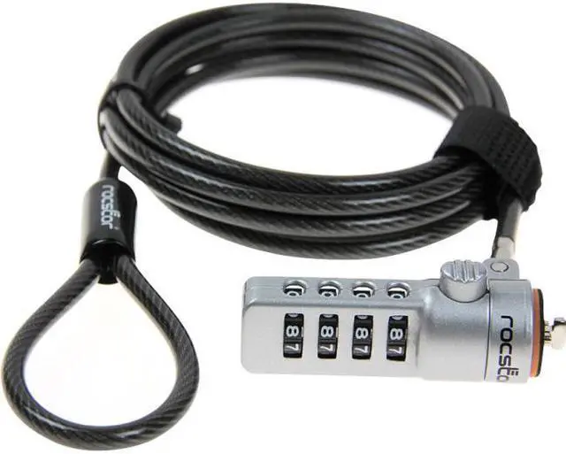 Alt view image 6 of 11 - Rocstor 6FT Rocbolt Combination Laptop Lock Security Cable 4 Digit Lock