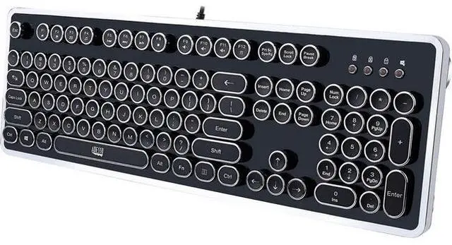 Main image of ADESSO AKB-636UB ADESSO FANCY TYPEWRITER MECHANICAL USB KEYBOARD, RETRO ELEGANT DESIGN WITH ADJUS
