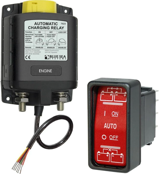 Main image of BLUE SEA 7623 ML SERIES HEAVY DUTY CHARGING RELAY W/ MAN CTL