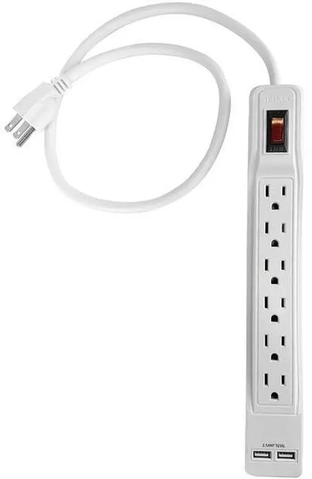 Alt view image 4 of 5 - Stanley 30024 PowerMax USB, 6-Outlet Power Strip with 2 USB Ports (2.1A Total)