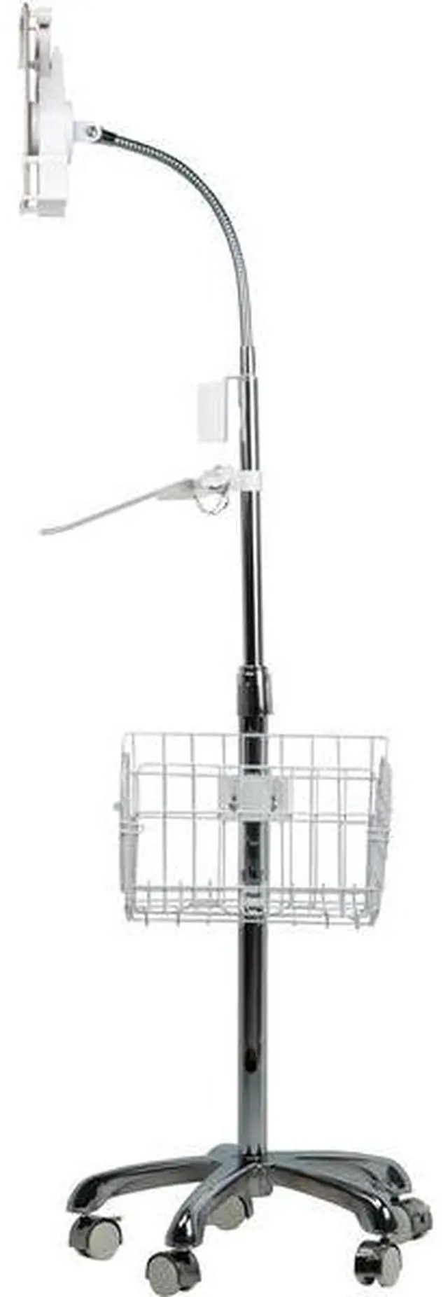 Alt view image 9 of 20 - CTA Digital PAD-HFSVU Gooseneck Floor Stand with VESA Plate and Storage Basket
